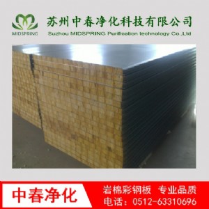 中春凈化廠家直銷(xiāo) 防火彩鋼夾芯板 彩鋼手工夾芯板 巖棉夾心板